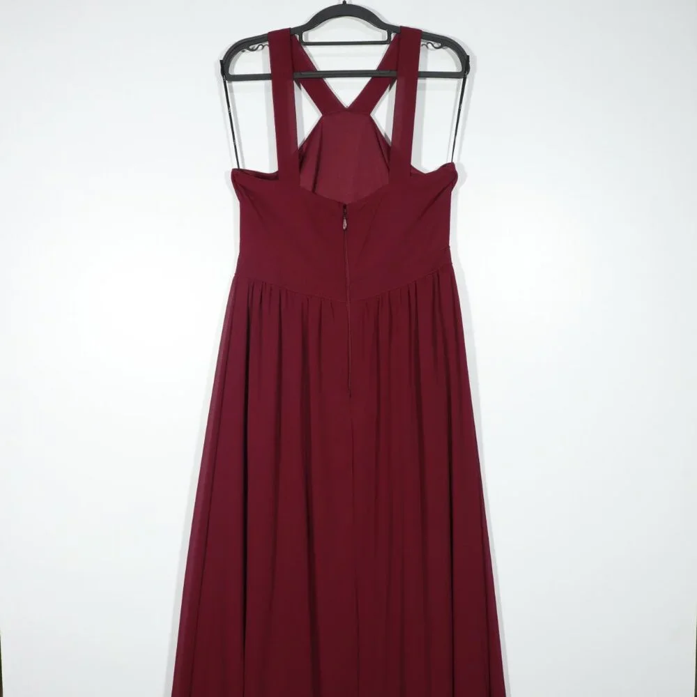 NWOT Lulus Air Of Romance Burgundy Maxi Dress Red Size X-Large - Picture 9 of 16